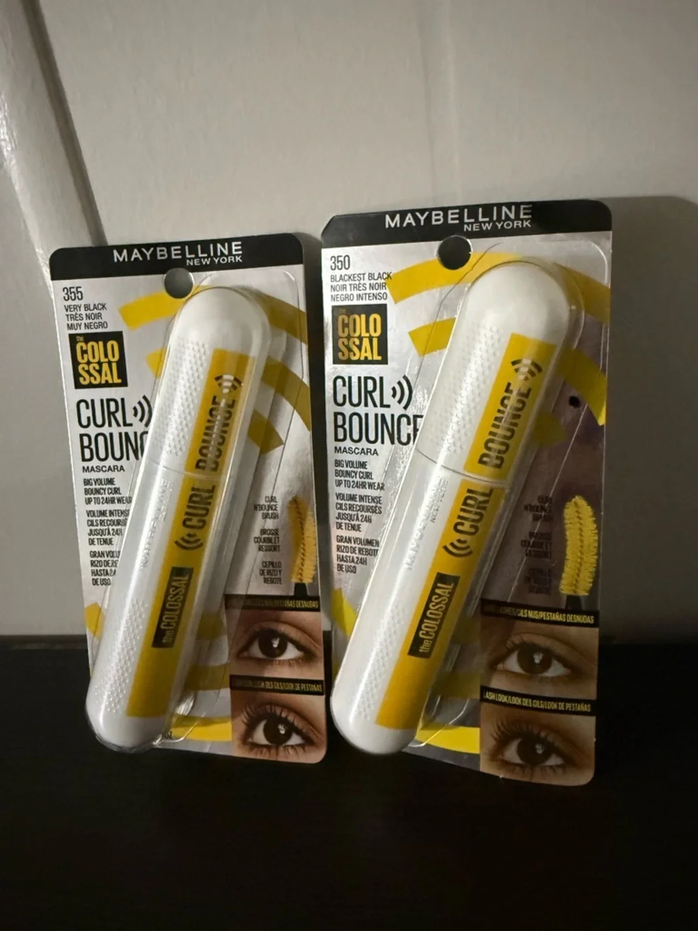 3 pcs of Maybelline Curl Bounce Mascara in White & Yellow Packaging